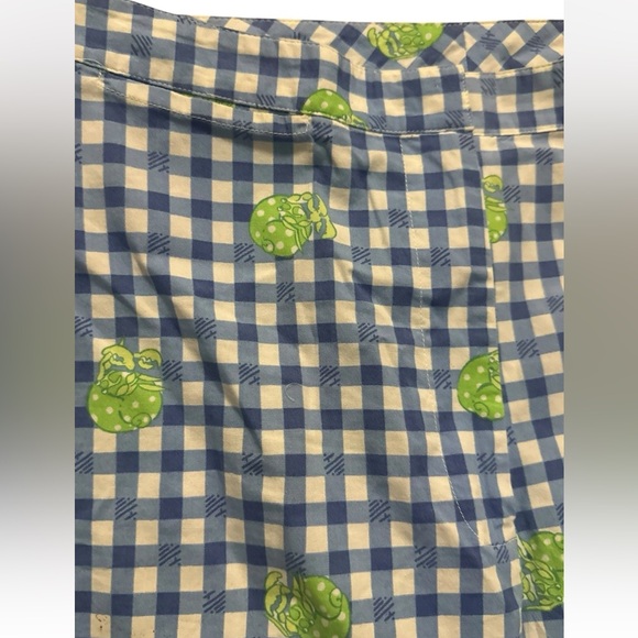 Lilly Pulitzer Blue Cotton Capri Hermit Crab Gingham Check Pants White Lbl 8 - Picture 6 of 12